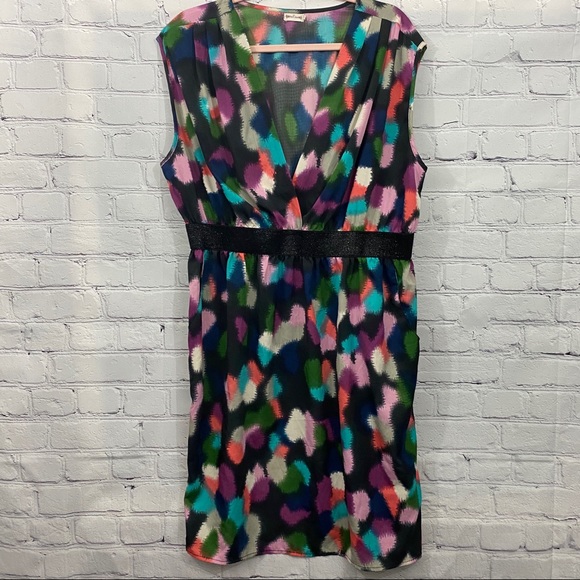 Tea Rose Multi Colored Midi Dress Pockets - Picture 1 of 8